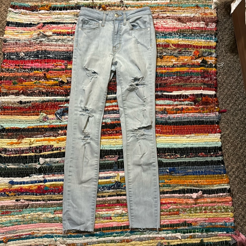 Aero super high rise ripped jeans
